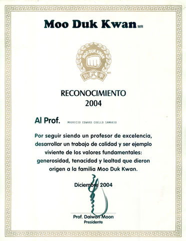 CERTIFICADO DE EXCELENCIA